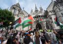 Protesters in central London (Lucy North/PA)